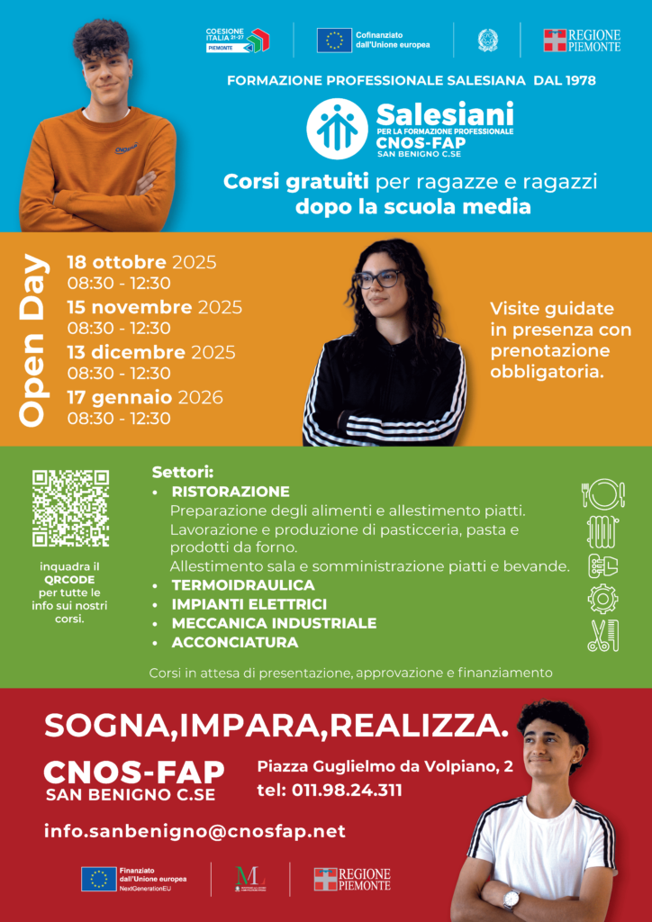 locandina open day per l'anno formativo 2026 - 2027